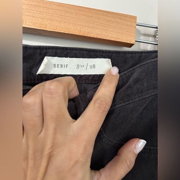 Anthropologie Pilcro Letterpress Serif Gray Corduroy Pants Raw Hem - Picture 4 of 11